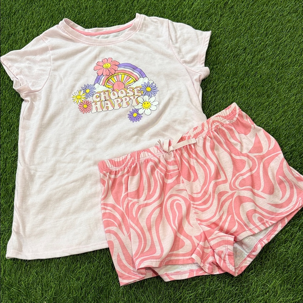 Girls Wonder Nation “Choose Happy” Pajama Shorts Set